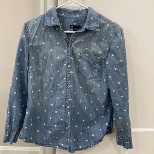 GUC Polka Dot Chambray Top